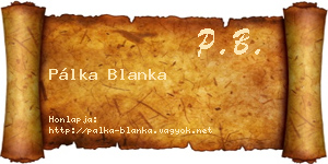 Pálka Blanka névjegykártya